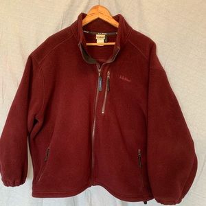 Men’s XL Maroon L.L. Bean Zip Up Fleece, Pockets